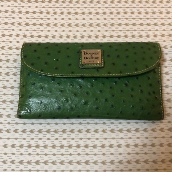 Dooney & Bourke Handbags - Dooney and Bourke Green Ostritch Wallet
